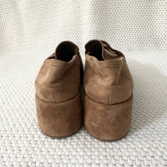 Dolce Vita Yanni Chestnut Suede Platform Penny Loafer Heels Menswear Academia 9 - Picture 3 of 8